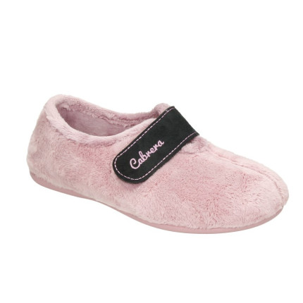 Zapatillas de casa cerradas con velcro de la marca Cabrera en rosa