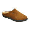 Zapatillas de casa para hombre con plantilla plumaflex lisa con un bordado en marrón
