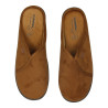 Zapatillas de casa para hombre con plantilla plumaflex lisa con un bordado en marrón