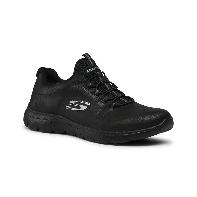 Skechers 88888301 BBK negro - Zapatillas con cierre de elásticos y material tipo nobuck